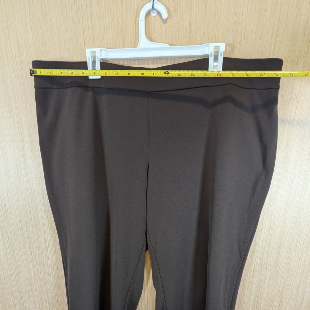 Lane Bryant Brown Pull On Dress Pants Womens 22/24 Petite Plus Size Stretch - Picture 2 of 6